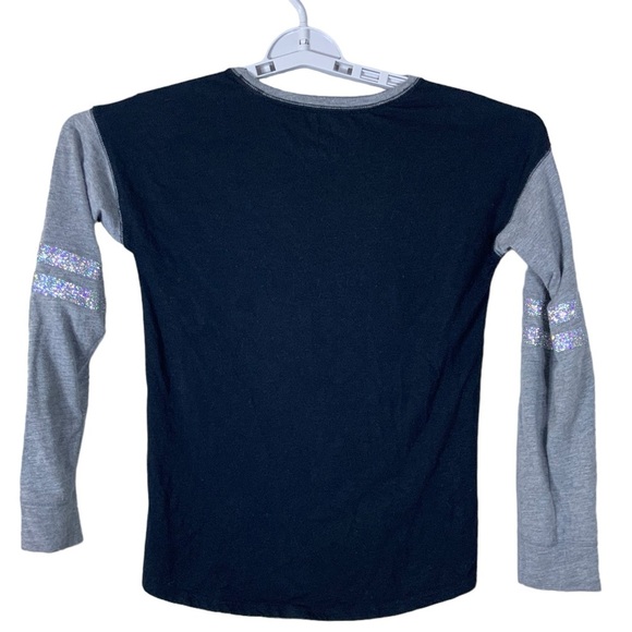 Dance Tee Shirt Long Sleeve Round Neck Glittery Ballerina Black Pink Girls 14 - Picture 6 of 15